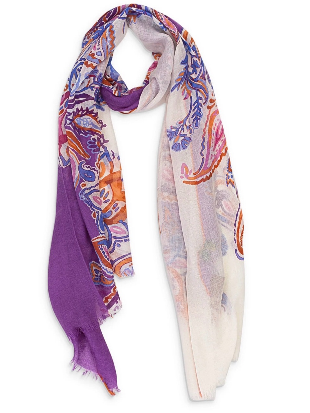Loro Piana CASHMERE PAISLEY PRINT MULTICOLOR SCARF SIZE OS